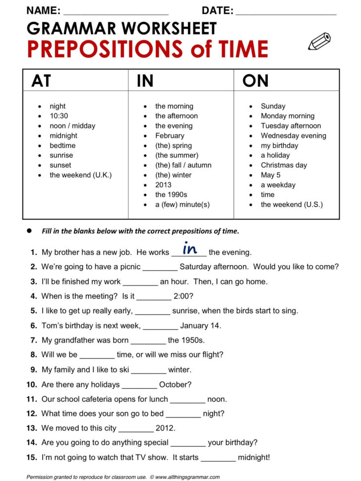 English Grammar Worksheets For Grade 4 Pdf