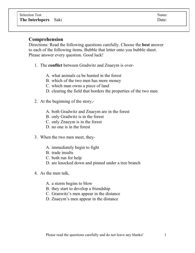 Interlopers questions and answers image