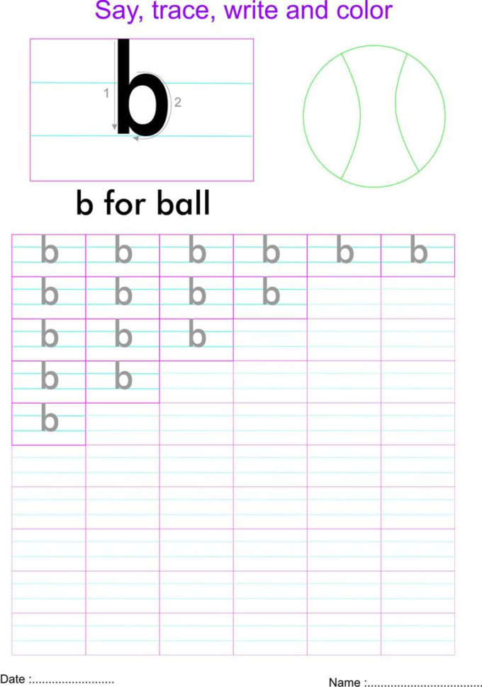 English Small Letter 'b' Worksheet