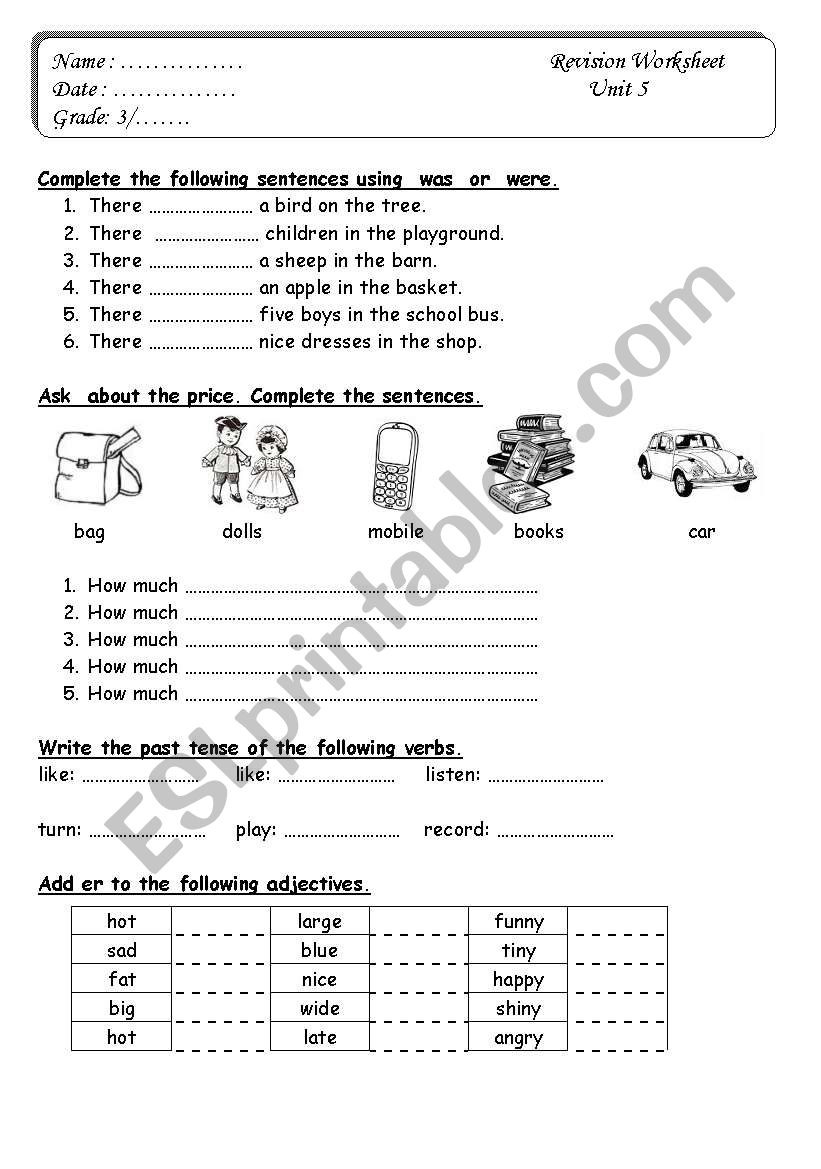 English Test For Grade 3  Esl Worksheetsamar