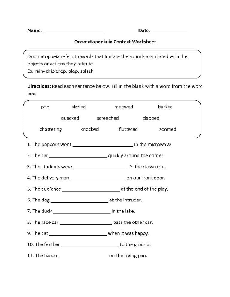 Middle School English Worksheets Db excel