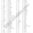 English Worksheets Regular Verbs English  Spanish Test