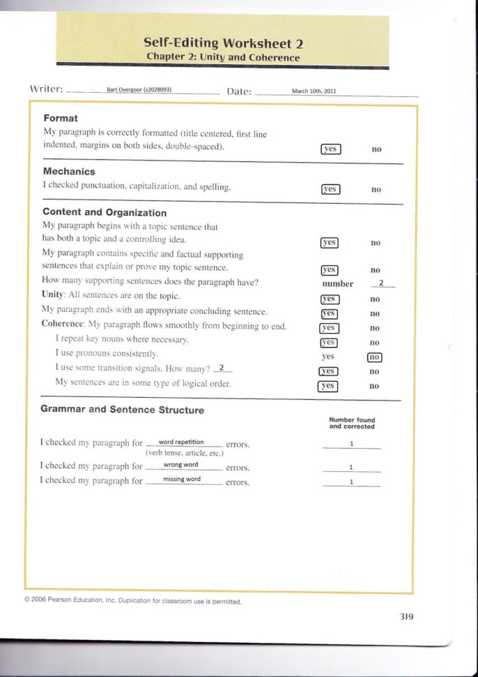 English Writing Investigation Blog 14 Selfediting