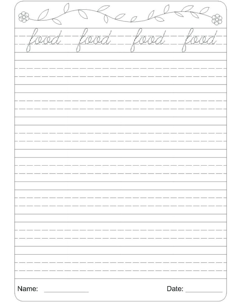 English Writing Worksheet – Pointeuniformclub