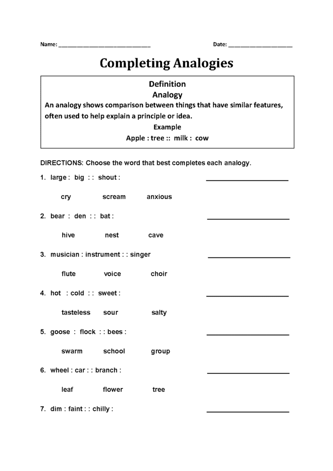 Englishlinx Analogy Worksheets Db Excel Com