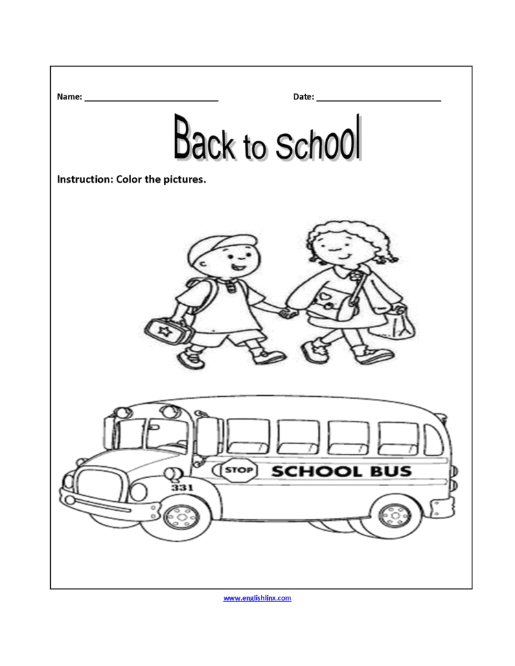Englishlinx  Back To School Worksheets