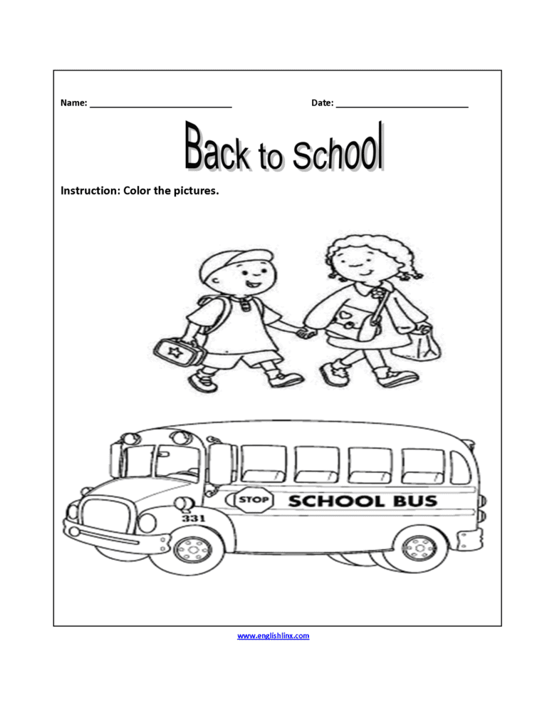 Welcome Back To School Worksheets Free