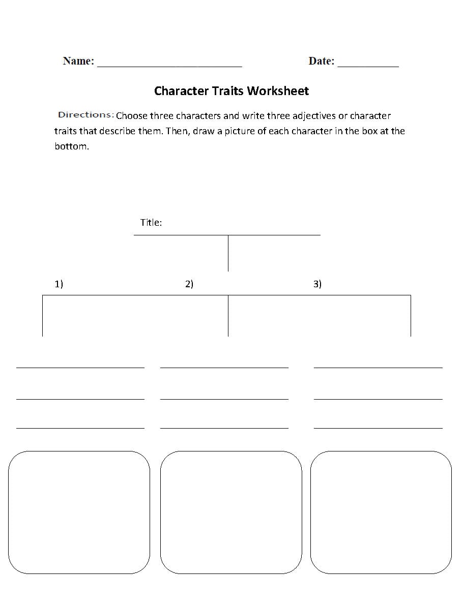 Englishlinx  Character Analysis Worksheets