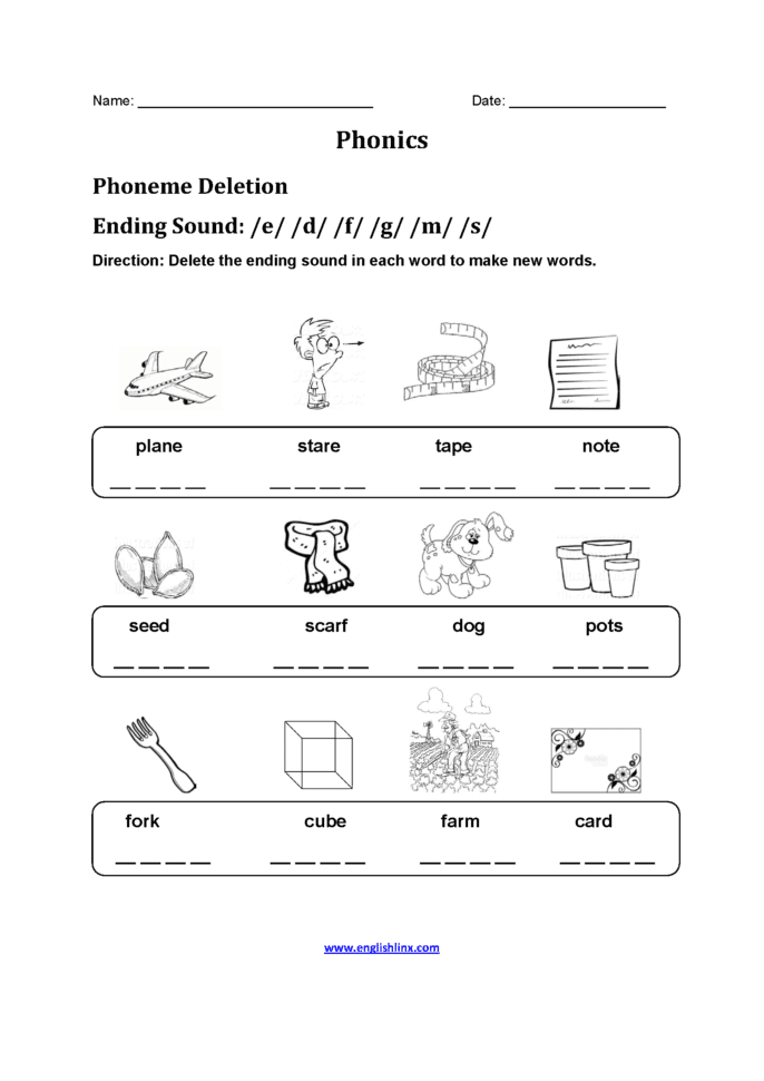 Englishlinx  Phonics Worksheets Englishlinx  Phonics Worksheets