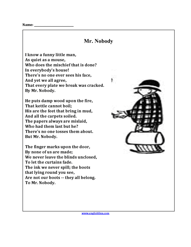 Englishlinx  Poetry Worksheets