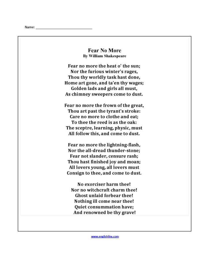 5Th Grade Poetry Worksheets — db-excel.com