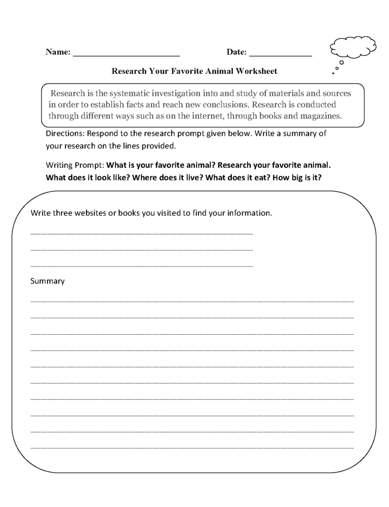 research worksheet with answers