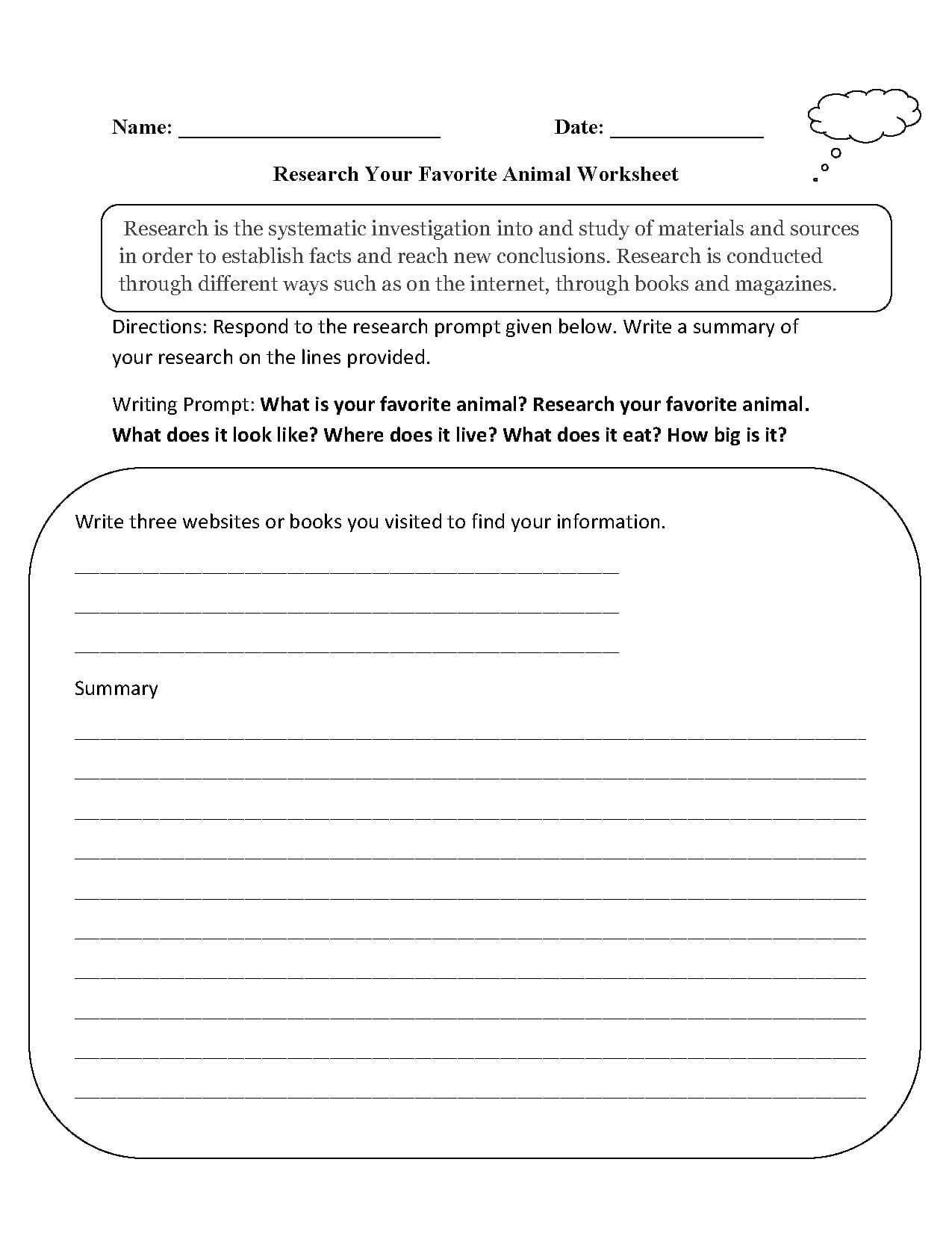 how to do research worksheet