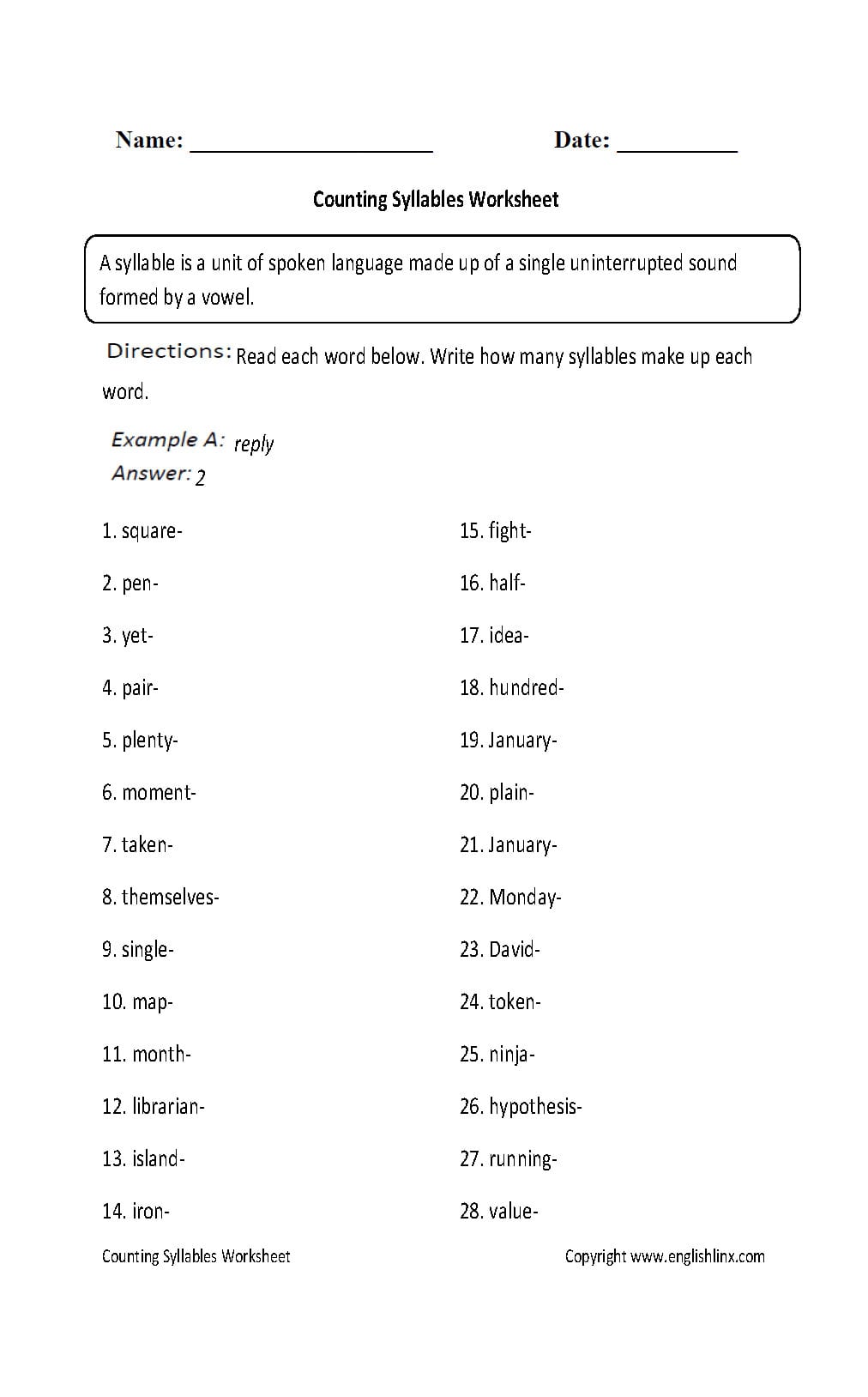 Englishlinx Syllables Worksheets — db-excel.com