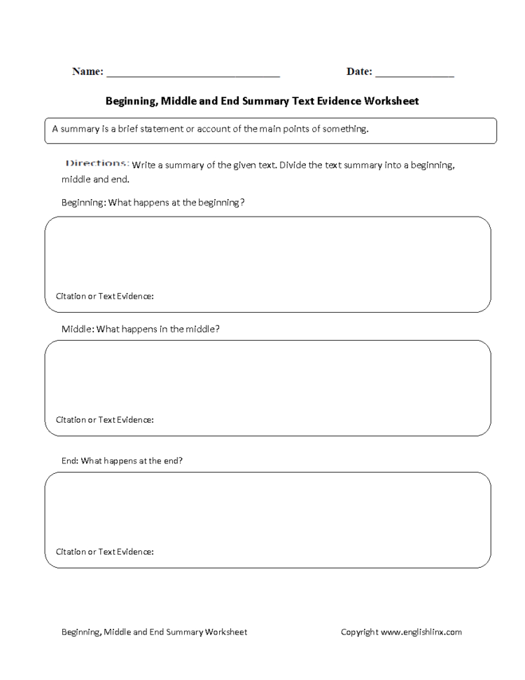 Cite Textual Evidence Worksheet