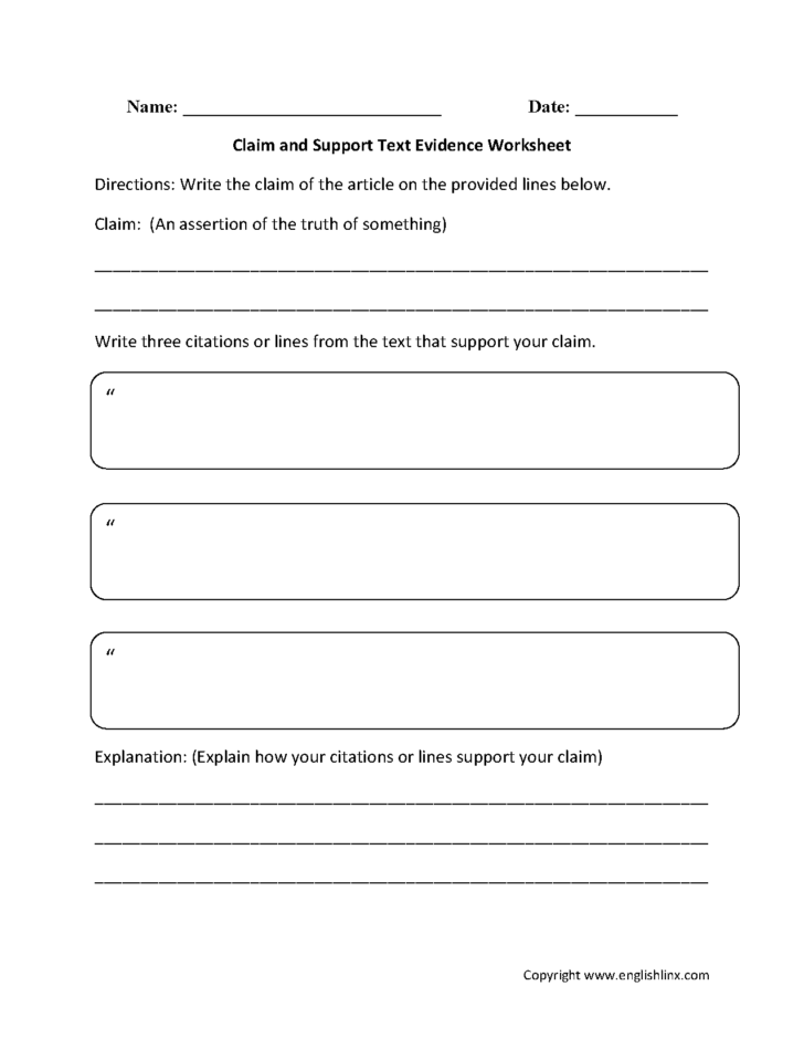 Citing Textual Evidence Worksheet 6Th Grade Db excel