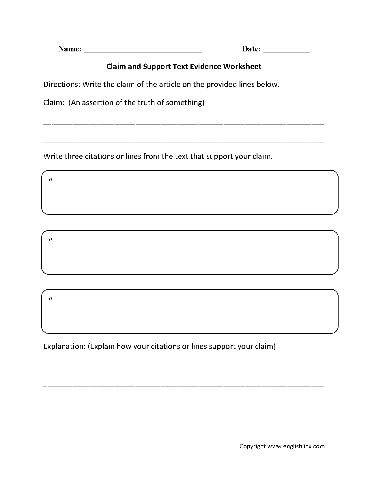 Citing Textual Evidence Worksheet 6Th Grade db excel com