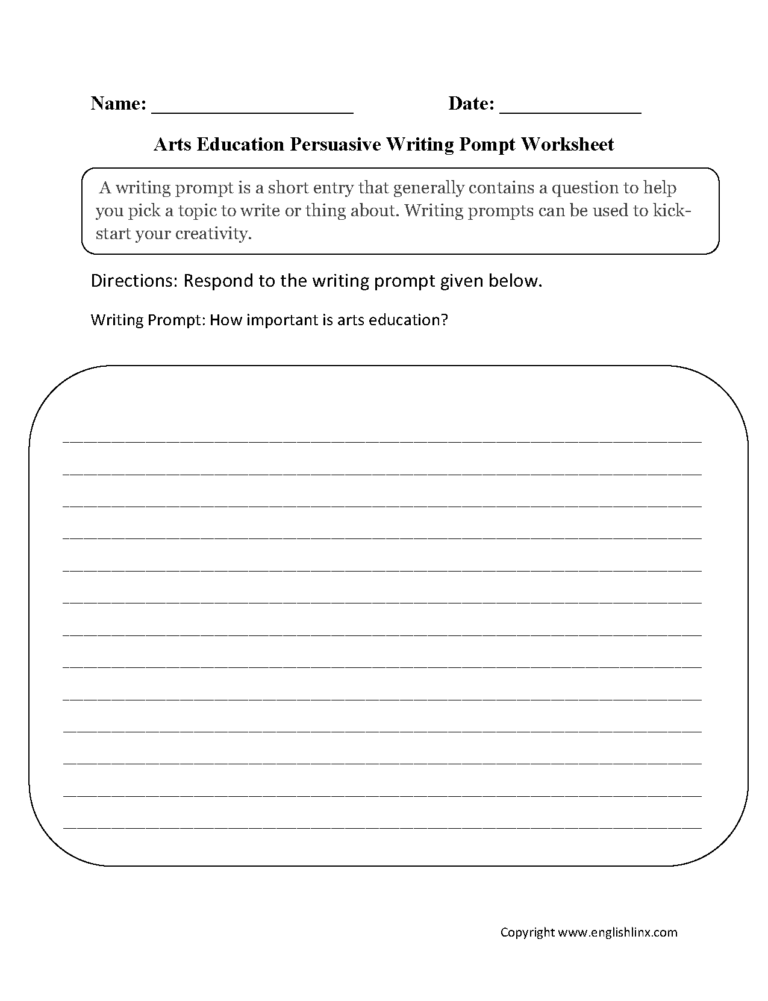 Writing Prompt Worksheets — db-excel.com