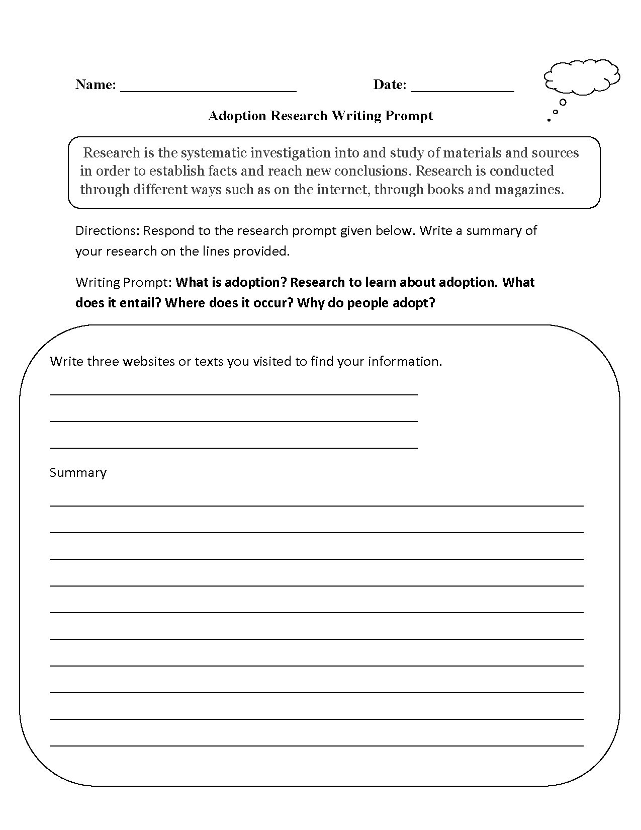 writing prompt worksheets pdf