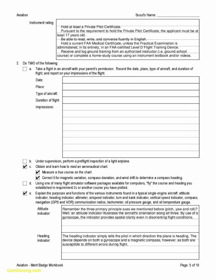 Scholarship Merit Badge Worksheet — db-excel.com