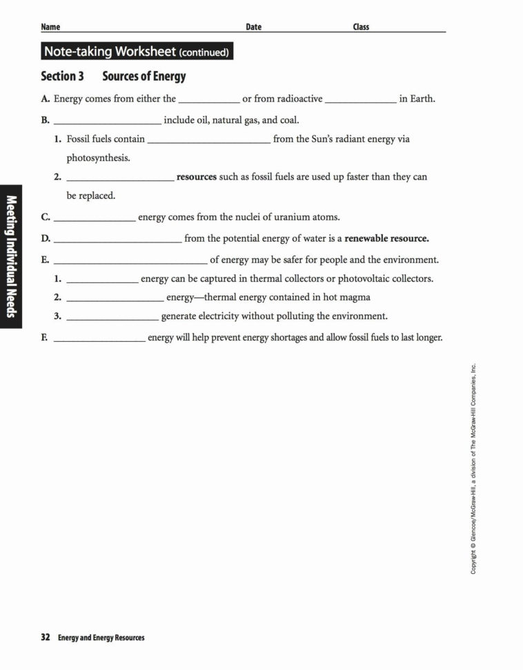 Environmental Science Worksheets And Resources Answers