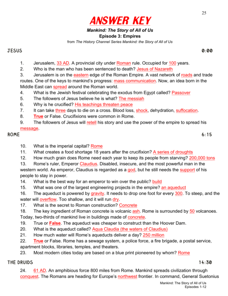 Rome Engineering An Empire Worksheet Answers