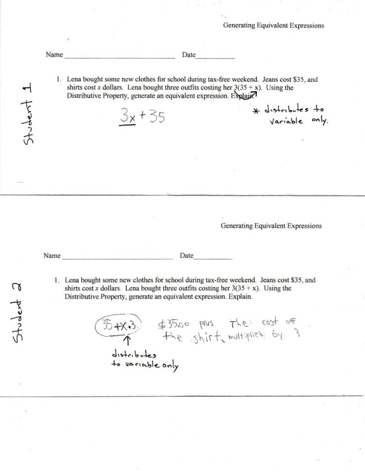 Equivalent Expressions Worksheet Slope Intercept Form