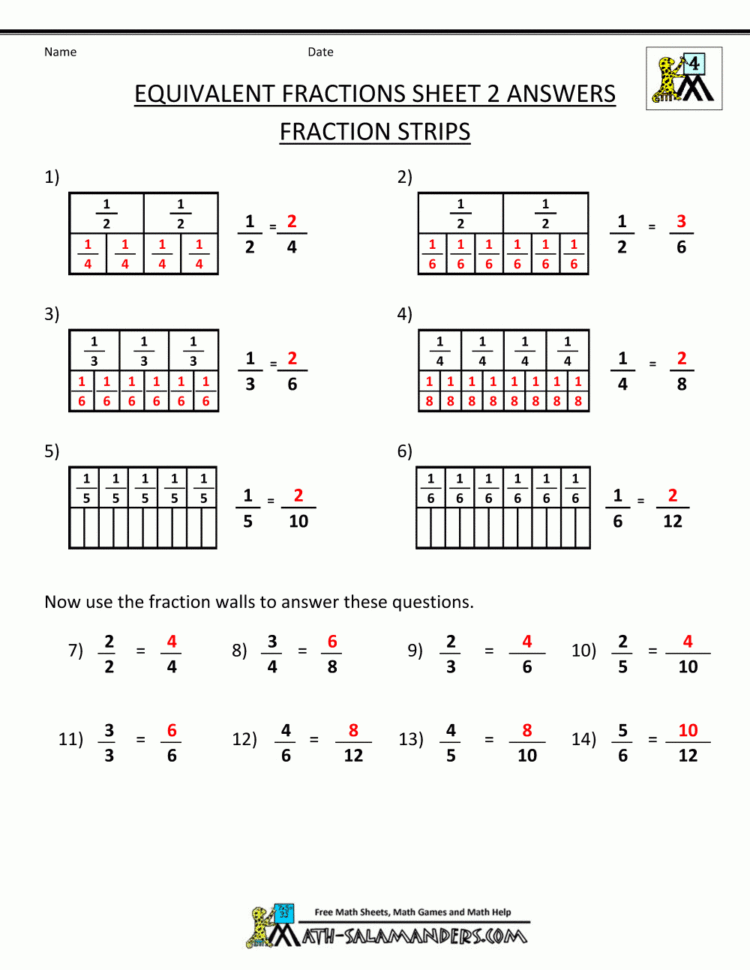 4Th Grade Math Worksheets Fractions — db-excel.com