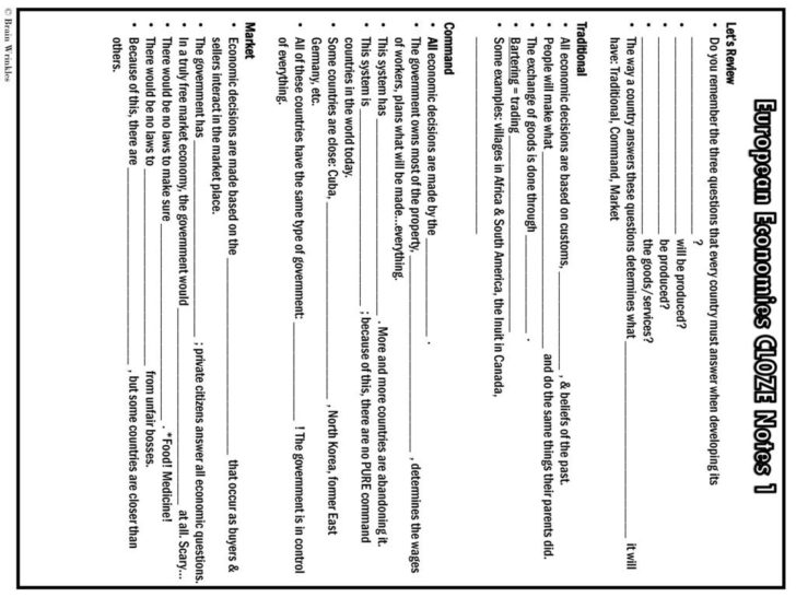 The Market Economy Worksheet Answer Key