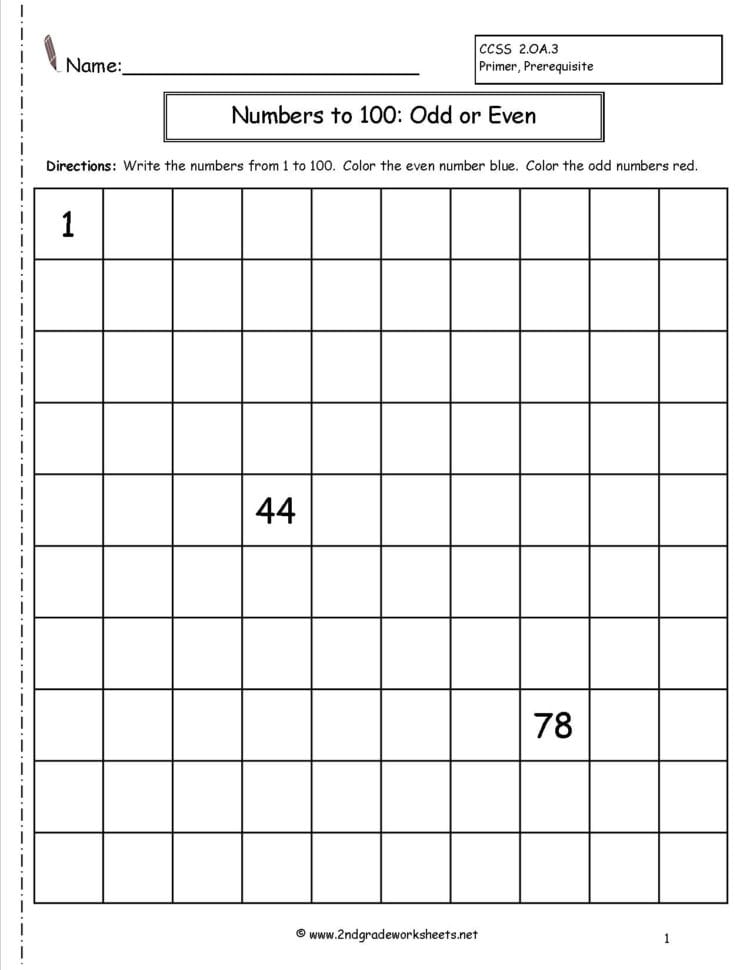 Even And Odd Numbers Worksheets