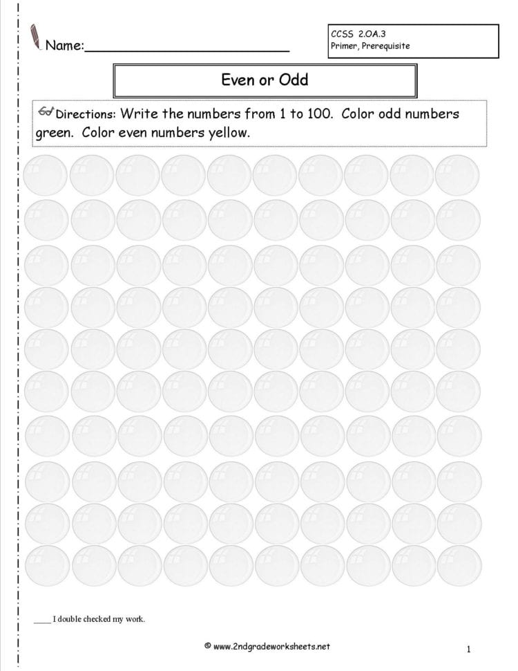 Even And Odd Numbers Worksheets