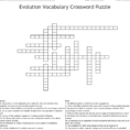 Evolution Vocabulary Crossword Puzzle  Word
