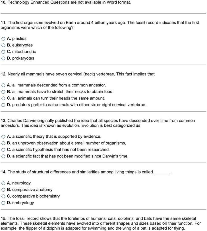 The Theory Of Evolution Chapter 15 Worksheet Answers