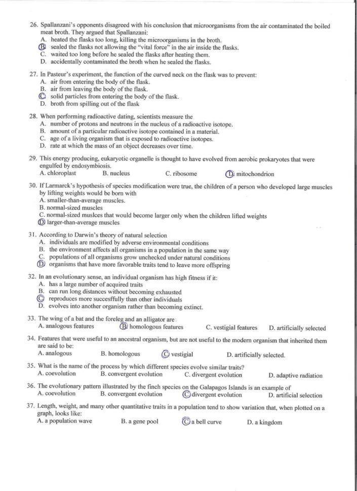 Evolutionnatural Selection Worksheet Answer Key