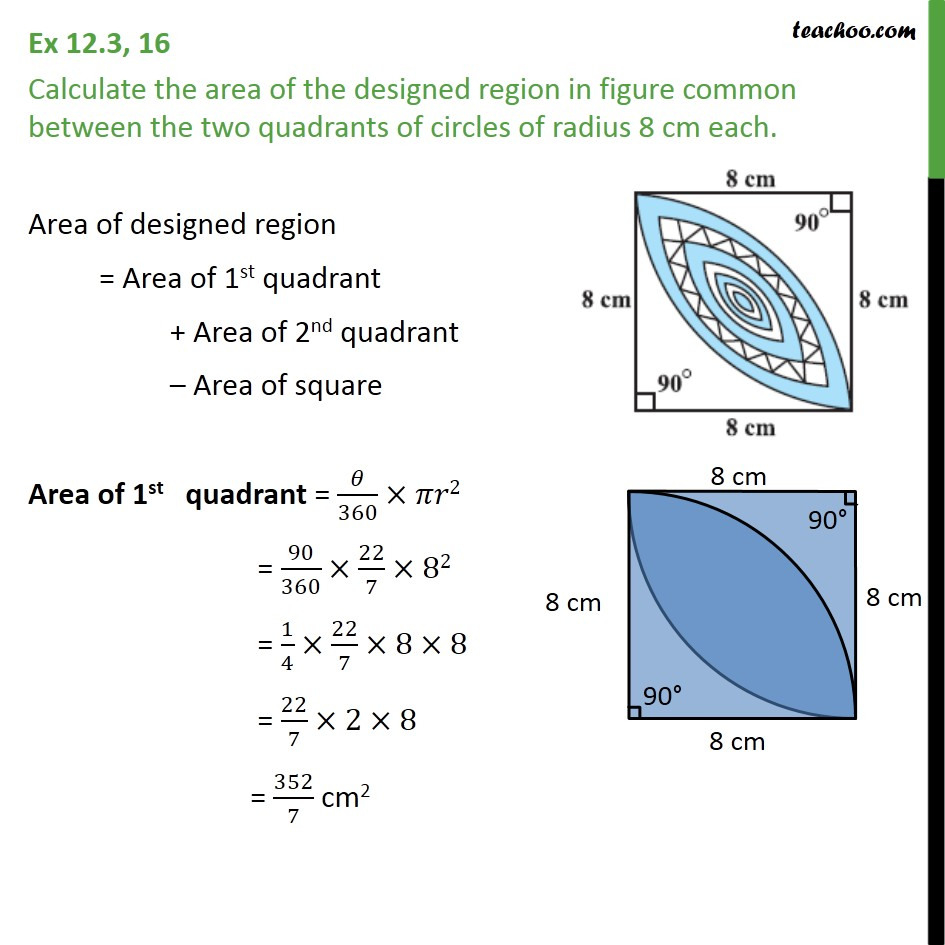 Ex 123 16 Class 10  Ncert Solutions  Calculate Area Of