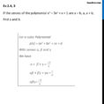 Ex 24 3 Optional  If Zeroes Of Polynomial X3  3X2  X