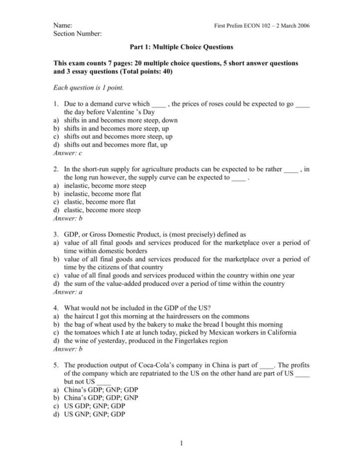 Gdp Worksheet Answers