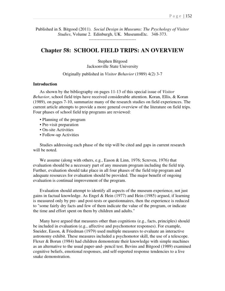 Examining Teacher Choices For Science Museum Worksheets