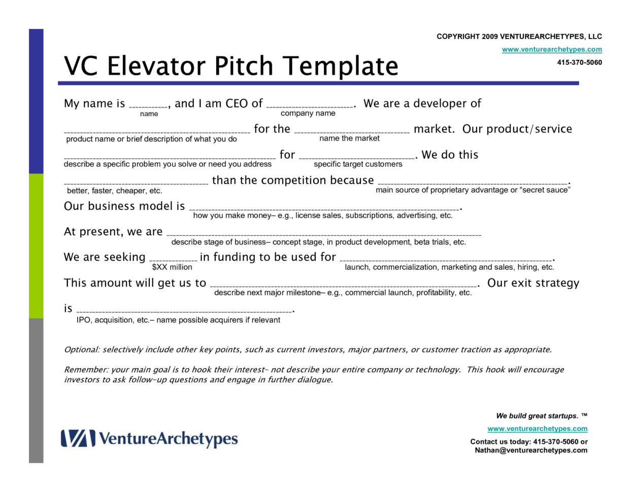 Example Of Elevator Pitch