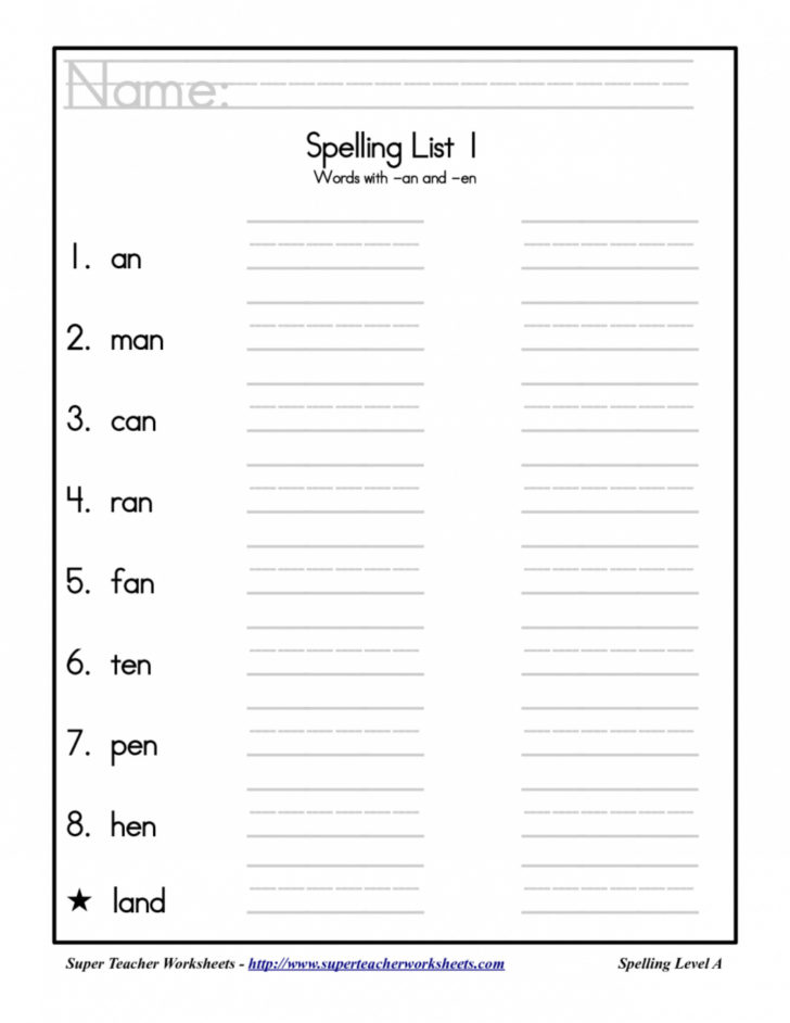First Grade Spelling Worksheets — db-excel.com