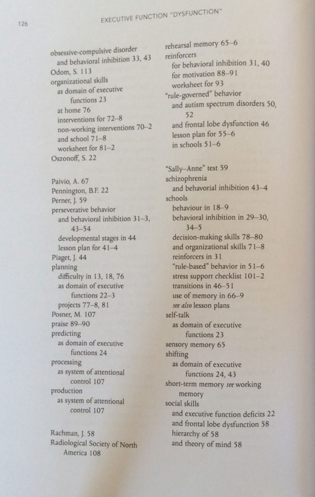 Executive Function Dysfunction