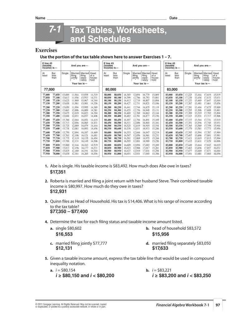 Exercise 7 2 Modeling Tax Schedules Fill Online Printable Db excel