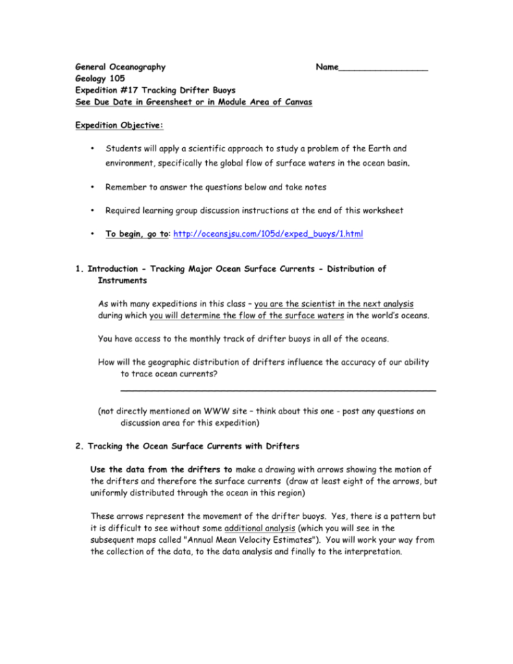 Expedition Worksheet