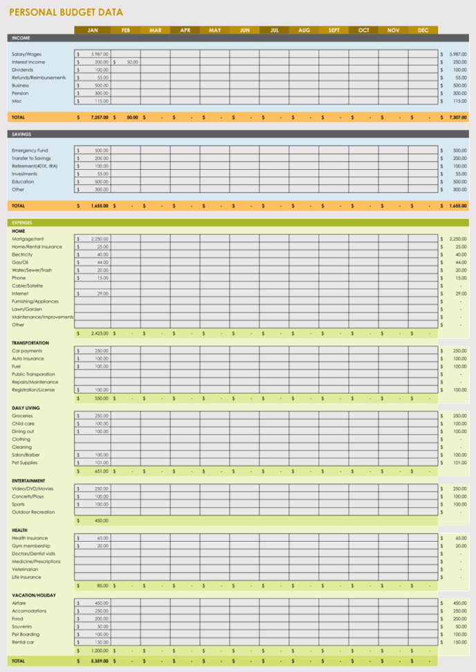 Expense Record  Tracking Sheet S Weekly Monthly