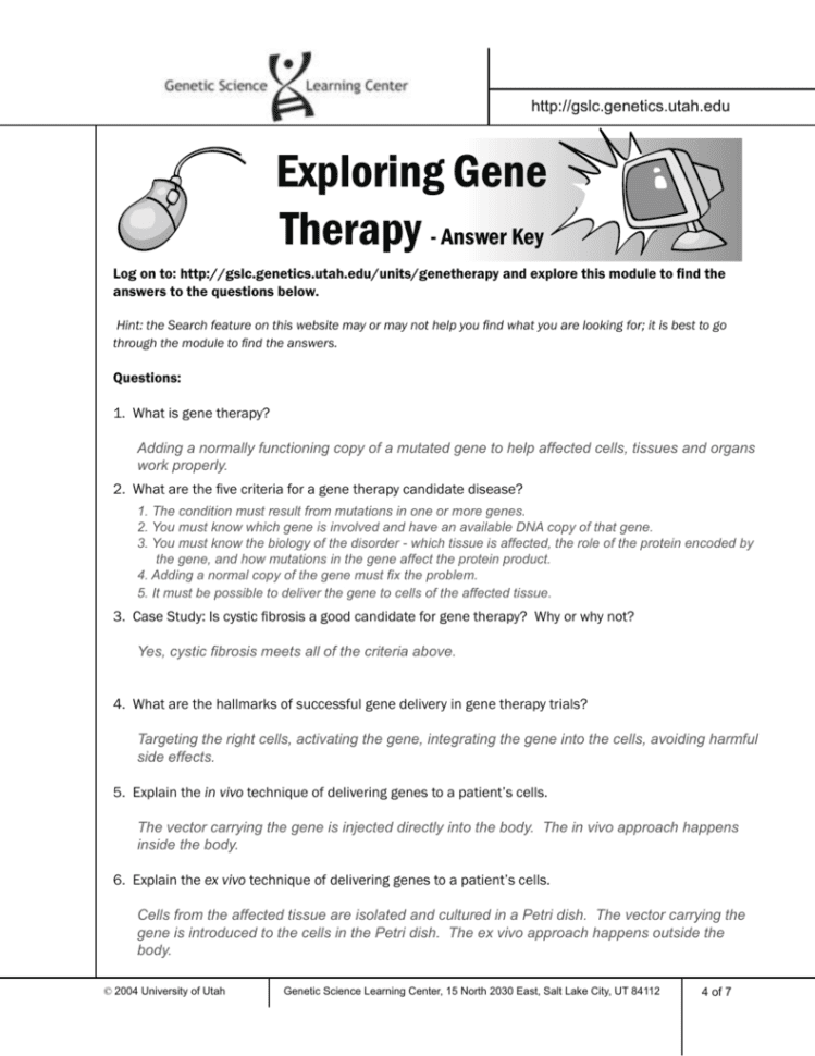 Exploring Gene Therapy Answers