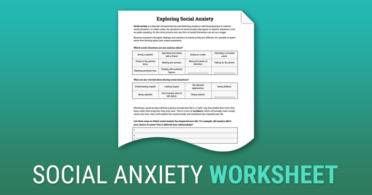 Exploring Social Anxiety Worksheet Therapist Aid — db-excel.com