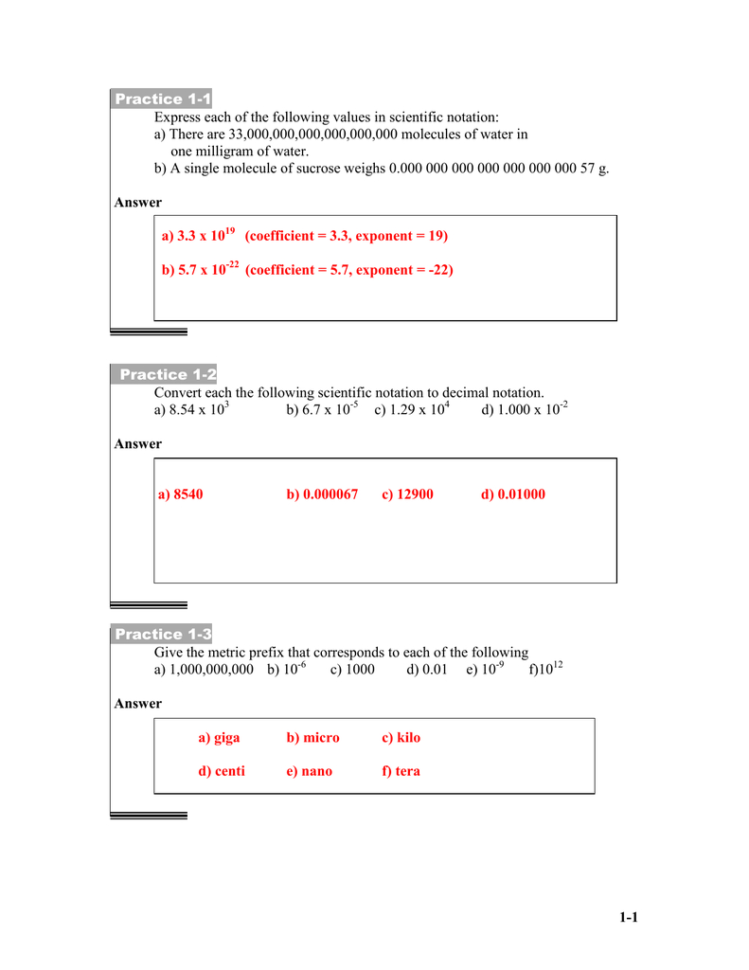 Express Each Of The Following Values In Scientific Notation