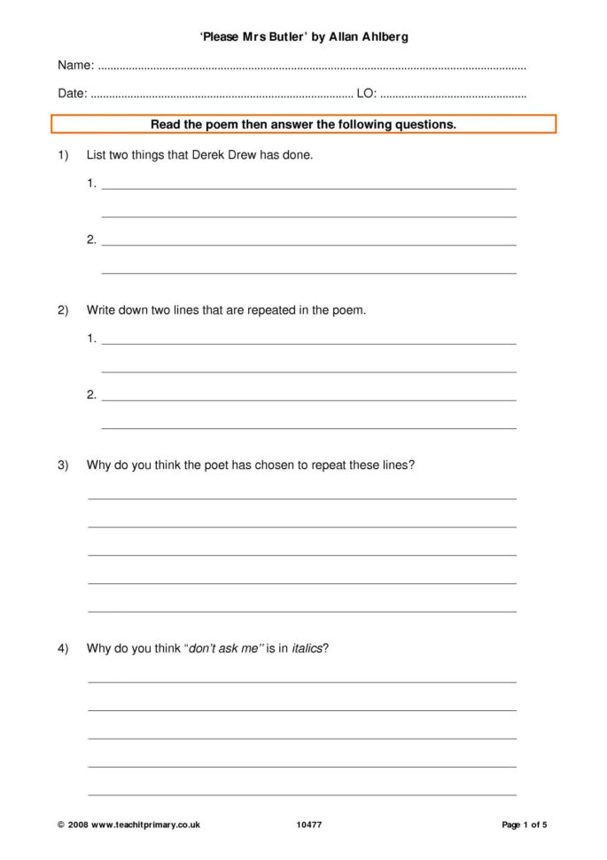 Eyfs  Ks1  Ks2  Poems On A Theme  Teachit Primary