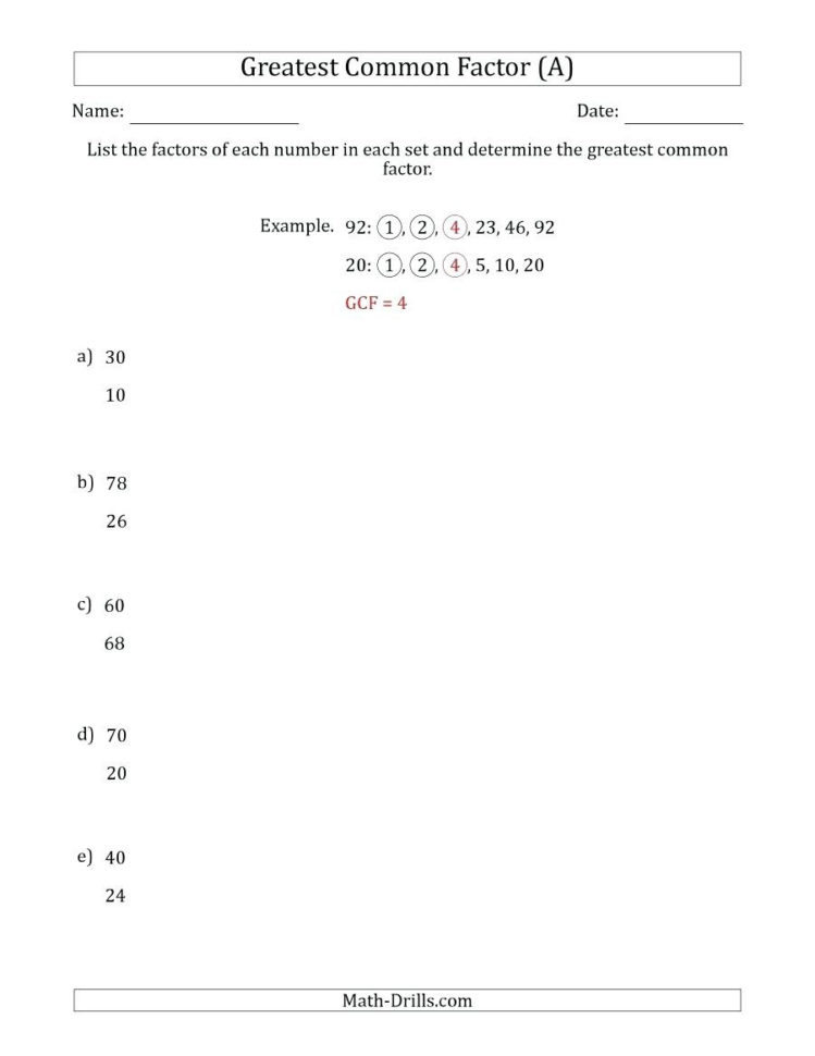 F Factoring Worksheet Math – Goldtreeclub
