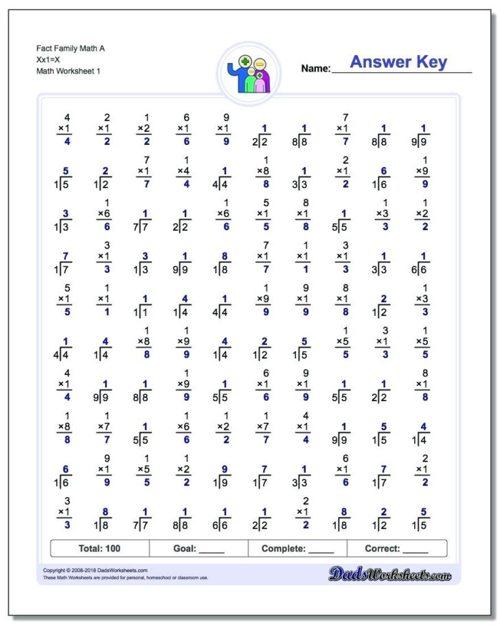 Fact Family Worksheets For First Grade